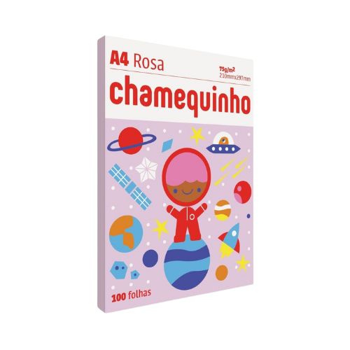 PAPEL CHAMEQUINHO ROSA A4 75G PACOTE COM 100 FOLHAS - CÓD. 3769