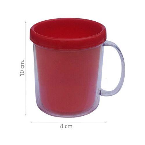 CANECA DE ACRÍLICO PARA FOTO VERMELHA 350ML - CÓD. 3051