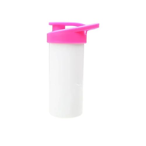 SQUEEZE POLÍMERO BRANCA TAMPA ROSA 500ML - CÓD. 3022