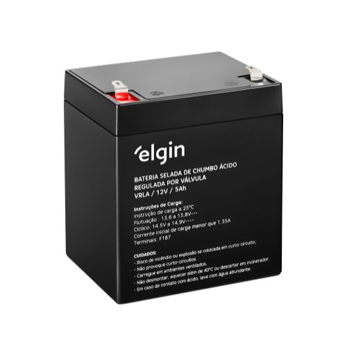 BATERIA ELGIN SELADA DE CHUMBO VRLA 12V 5AH - CÓD. 2971
