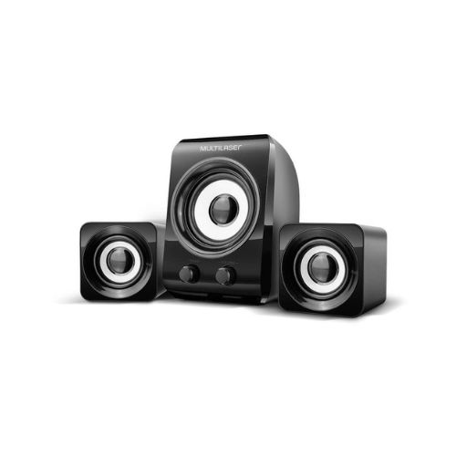 CAIXA DE SOM 2.1 C/ SUBWOOFER 14W RMS USB CONEXÃO P2 CONTROLE DE VOLUME E GRAVES SP172 - CÓD. 3235