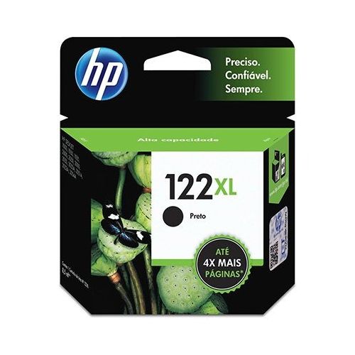 CARTUCHO TINTA HP 122XL 1000 1050 1055 2000 2050 3000 3050 3050A PRETO ORIGINAL 8,5ML - CÓD. 252