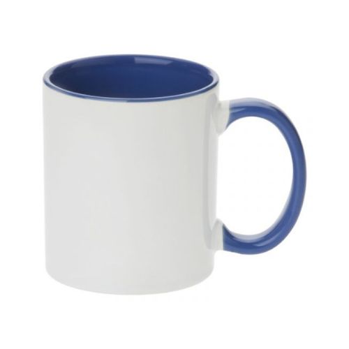 CANECA CERÂMICA X-COLOUR INTERIOR E ALÇA COLORIDA TURQUESA 325ML - CÓD. 3231