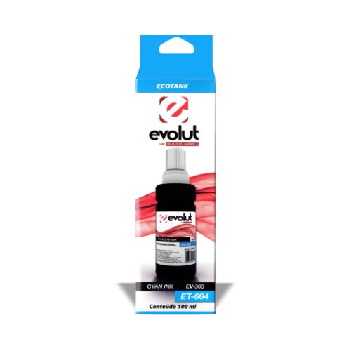 TINTA UNIVERSAL HP EPSON ET664 L200 L375 L220 L110 L355 L555 L455 L365 L395 CYAN 100ML - CÓD. 3331