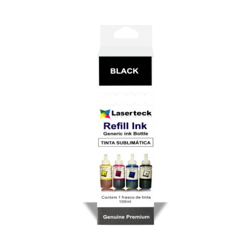 TINTA SUBLIMÁTICA LASERTECK COMPATÍVEL EPSON BLACK 100ML - CÓD. 1622