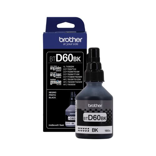 REFIL TINTA BROTHER BTD60 T420 T510 T520 T710 T720 T820 T910 T4000 T4500 BLACK 108ML 6.5K - CÓD 2557