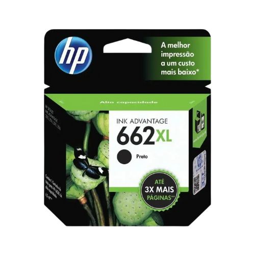 CARTUCHO TINTA HP 662XL 1516 2516 2546 2646 3516 3546 4646 PRETO ALTO RENDIMENTO 6,5ML - CÓD. 306
