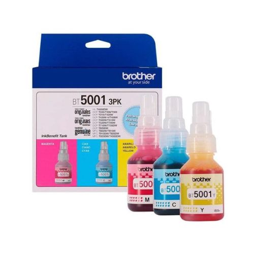 KIT 3 GARRAFAS BROTHER BT5001 3PK T420 T510 T520 T710 T720 T820 T910 T4000 T4500 48ML 5K - CÓD. 3881