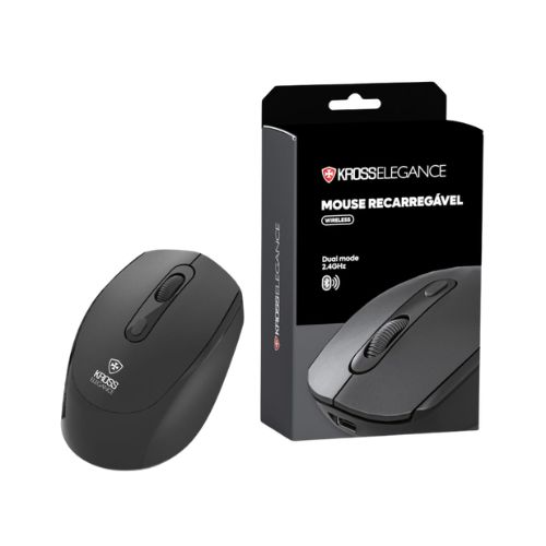 MOUSE KROSS BLUETOOTH REC KE-M611 PRETO - CÓD. 3996