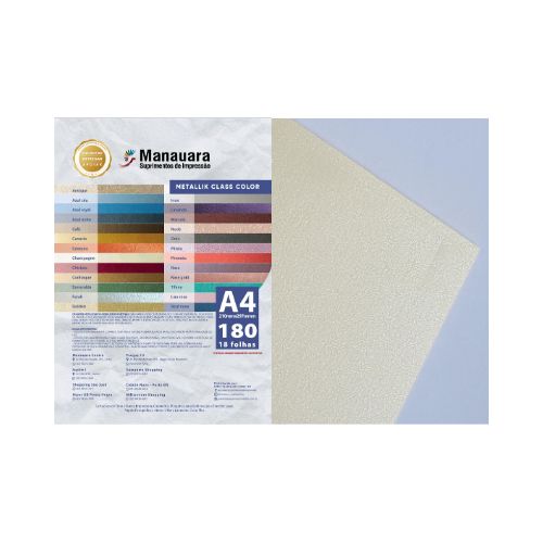 PAPEL CLASS COLOR METALLIK CHAMPAGNE A4 180G PACOTE 9 FOLHAS - CÓD. 2829