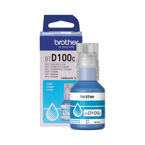 REFIL TINTA BROTHER BTD100C T230 T236 T430 T436 T530 T536 T730 T830 T930 CIANO 7.5K - CÓD. 3885