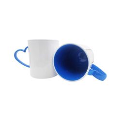 CANECA DE POLÍMERO INTERNA AZUL ROYAL E ALÇA CORAÇÃO AZUL ROYAL 133G 325ML - CÓD. 3814