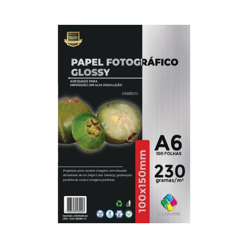PAPEL FOTOGRÁFICO A6 230G PACOTE 100 FOLHAS - CÓD. 2768