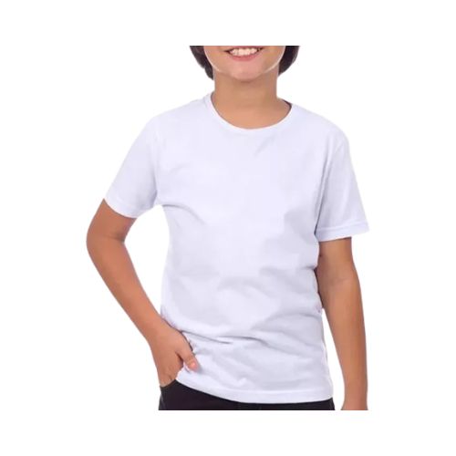CAMISA MALHA BRANCA 06 ANOS 100% POLIÉSTER ANTI-PILLING - CÓD. 3594