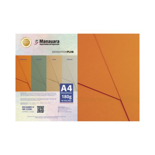 PAPEL SENSATIONPLUS TERRACOTA A4 180G 18 FOLHAS - CÓD. 3628