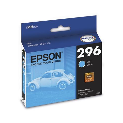 CARTUCHO TINTA EPSON T296 XP-231 XP-431 XP-241 XP-441 CIANO ORIGINAL 4ML - CÓD. 1178