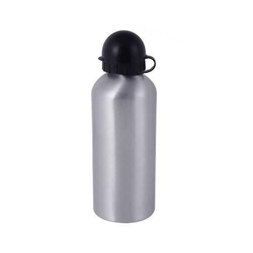 SQUEEZE DE ALUMÍNIO PRATEADO COM TAMPA ARREDONDADA 500ML - CÓD. 1789