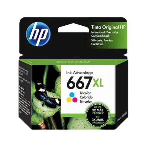 CARTUCHO TINTA HP 667 XL 1200 2300 2700 6400 COLORIDO ADVANTAGE ORIGINAL 8 ML - CÓD. 2728