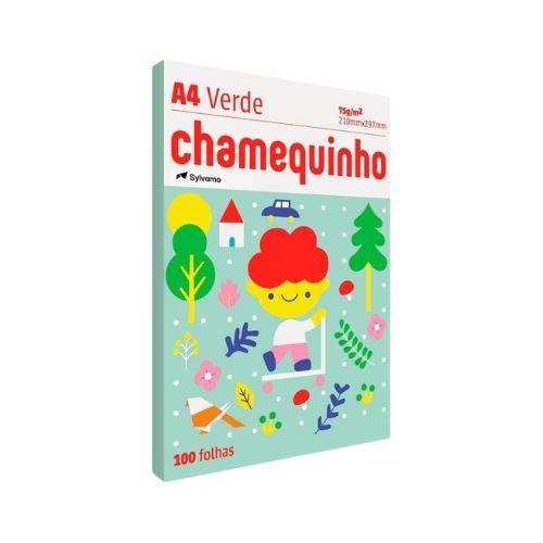 PAPEL CHAMEQUINHO VERDE A4 75G PACOTE COM 100 FOLHAS - CÓD. 3772