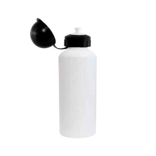 SQUEEZE DE ALUMÍNIO BRANCO COM TAMPA ARREDONDADA 600ML - CÓD. 3700