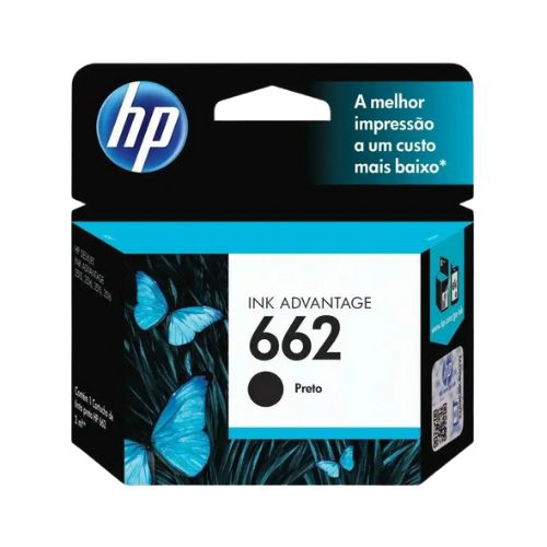 CARTUCHO TINTA HP 662 1516 2516 2546 2646 3516 3546 4646 PRETO ORIGINAL 2ML - CÓD. 277