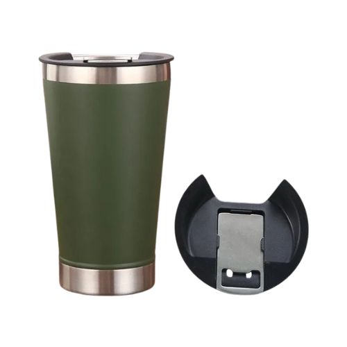COPO TÉRMICO STY COM ABRIDOR 473ML VERDE EXÉRCITO - CÓD. 3824