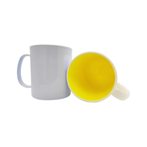 CANECA DE POLÍMERO INTERNA AMARELA LIMÃO 140G 325ML - CÓD. 3503