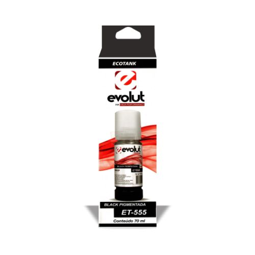 TINTA PIGMENTADA EVOLUT EPSON ET555 L8180 L8160 L8190 BLACK 70ML - CÓD. 3401