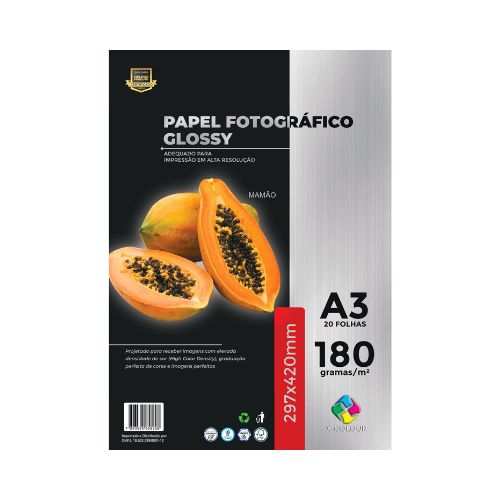 PAPEL FOTOGRÁFICO A3 180G PACOTE COM 20 FOLHAS - CÓD. 3053
