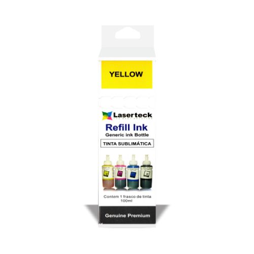 TINTA SUBLIMÁTICA LASERTECK COMPATÍVEL EPSON YELLOW 100ML - CÓD. 1625
