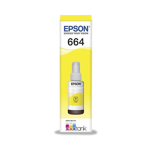 REFIL TINTA EPSON T664 L200 L375 L220 L110 L355 L555 L455 L365 L395 AMARELO ORIGINAL 70 ML - CÓD 204