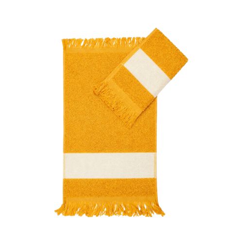 TOALHA PARA ESTAMPA SUBLIMÁTICA AMARELO OURO COM FRANJA 22CM X 35CM 300G - CÓD. 3642
