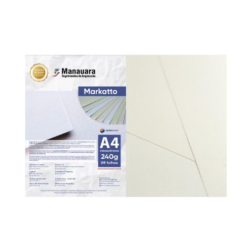 PAPEL MARKATTO SUTILLE MARFIM A4 240G PACOTE 9 FOLHAS - CÓD. 2869