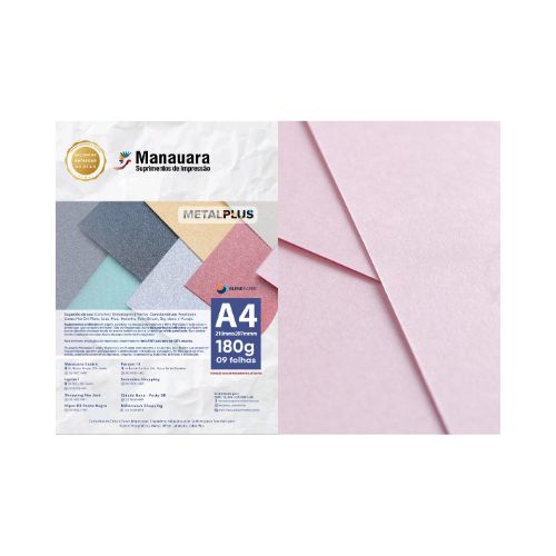 PAPEL METALPLUS IBIZA A4 180G PACOTE 9 FOLHAS - CÓD. 2846