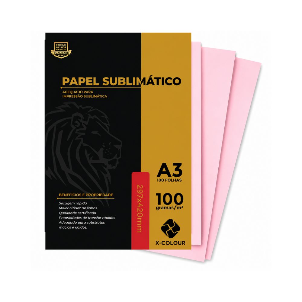 PAPEL SUBLIMÁTICO X-COLOUR A3 FUNDO ROSA 100G 100 FOLHAS - CÓD. 3055