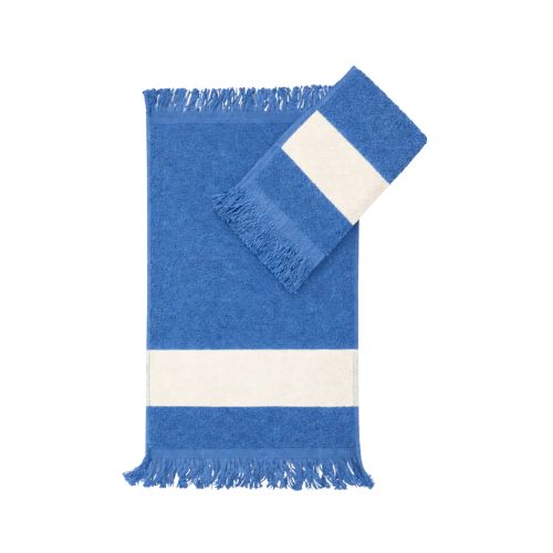 TOALHA PARA ESTAMPA SUBLIMÁTICA AZUL MÉDIO COM FRANJA 22CM X 35CM 300G - CÓD. 3754