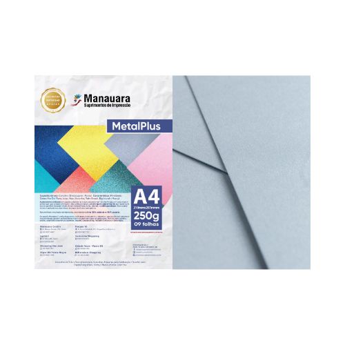 PAPEL METALPLUS MAR DEL PLATA A4 250G PACOTE 9 FOLHAS - CÓD. 2976