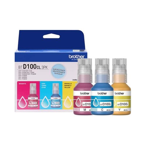 KIT 3 GARRAFAS TINTA BROTHER BTD1003PK CMY DCP-T230 DCP-T430W DCP-T530DW - CÓD. 3882