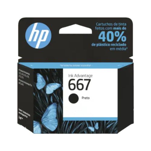 CARTUCHO TINTA HP 667 1200 2300 2700 6400 PRETO ADVANTAGE ORIGINAL 2ML - CÓD. 2362