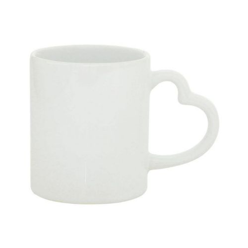 CANECA SUBLIME ALÇA DE CORAÇÃO BRANCA 300ML - CÓD. 2442