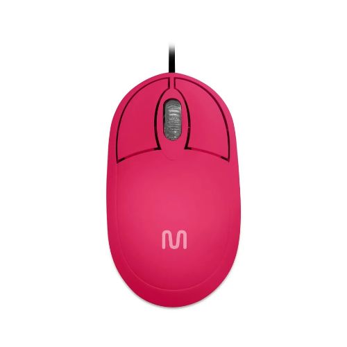 MOUSE COM FIO CLASSIC CONEXÃO USB 1200DPI CABO DE 120CM 3 BOTÕES ROSA MO3040 - CÓD. 2860