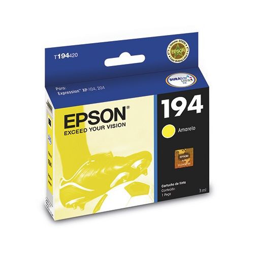 CARTUCHO TINTA EPSON T194 XP214 XP 214 XP204 XP 204 AMARELO ORIGINAL 4ML - CÓD. 809