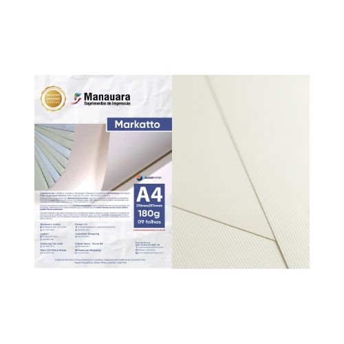 PAPEL MARKATTO SUTILLE MARFIM MICROCOTELÊ A4 180G PACOTE 9 FOLHAS - CÓD. 2998