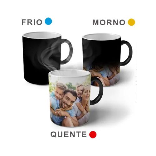 CANECA CERÂMICA IMPORTADA MÁGICA PRETA FOSCA 325ML - CÓD. 3632