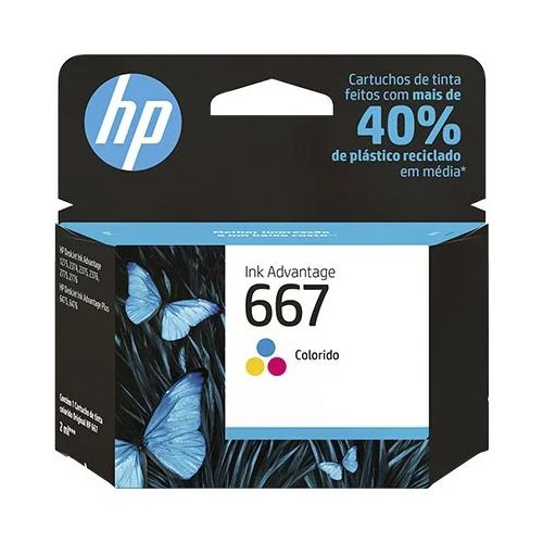 CARTUCHO TINTA HP 667 1200 2300 2700 6400 COLORIDO ADVANTAGE ORIGINAL 2ML - CÓD. 2361
