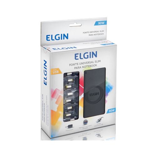 FONTE ELGIN UNIVERSAL PARA NOTEBOOK 9 ADAPTADORES MANUAL DCR - CÓD. 2771