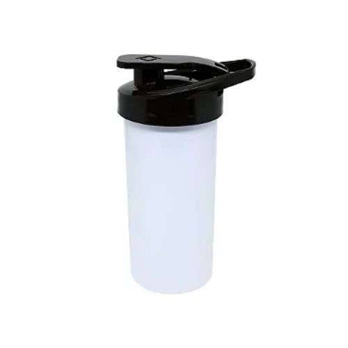 SQUEEZE POLÍMERO BRANCA TAMPA PRETA 500ML - CÓD. 3021