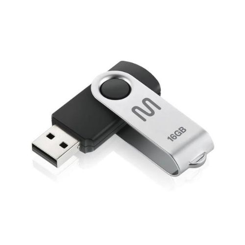 PEN DRIVE TWIST 16GB USB LEITURA 10MB/S E GRAVAÇÃO 3MB/S PRETO MULTILASER PD588 - CÓD. 1059
