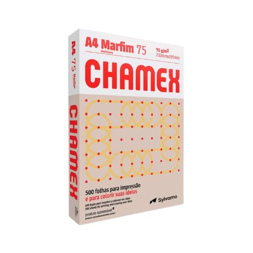 PAPEL CHAMEX COLOR A4 75GM MARFIM PACOTE COM 500 FOLHAS - CÓD. 3766
