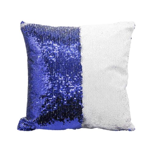 CAPA ALMOFADA LANTEJOULA SUBLIMAÇÃO AZUL 40 CM X 40 CM - CÓD. 3493